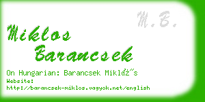 miklos barancsek business card